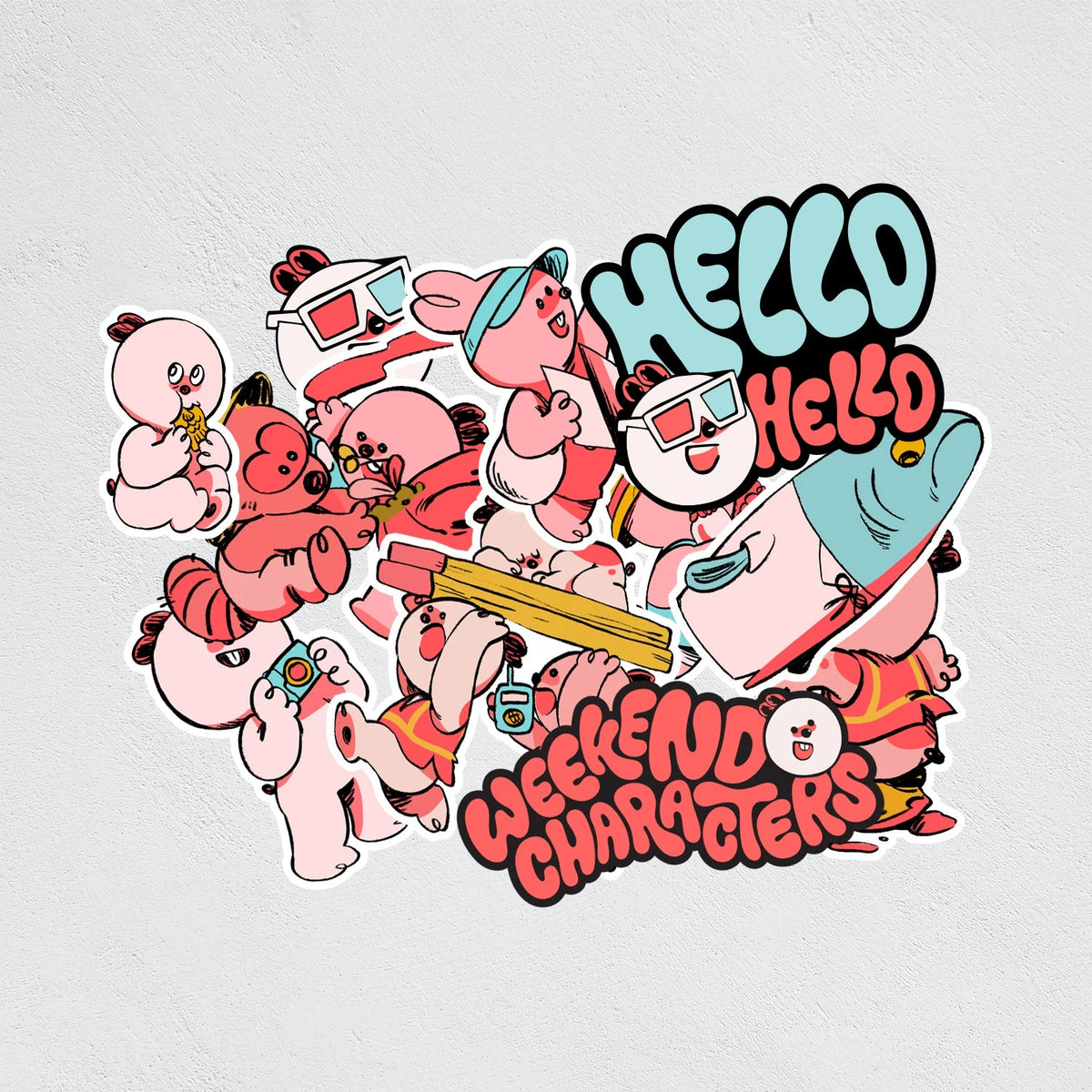 Weekend Character Pins & Stickers – Weekend Characters