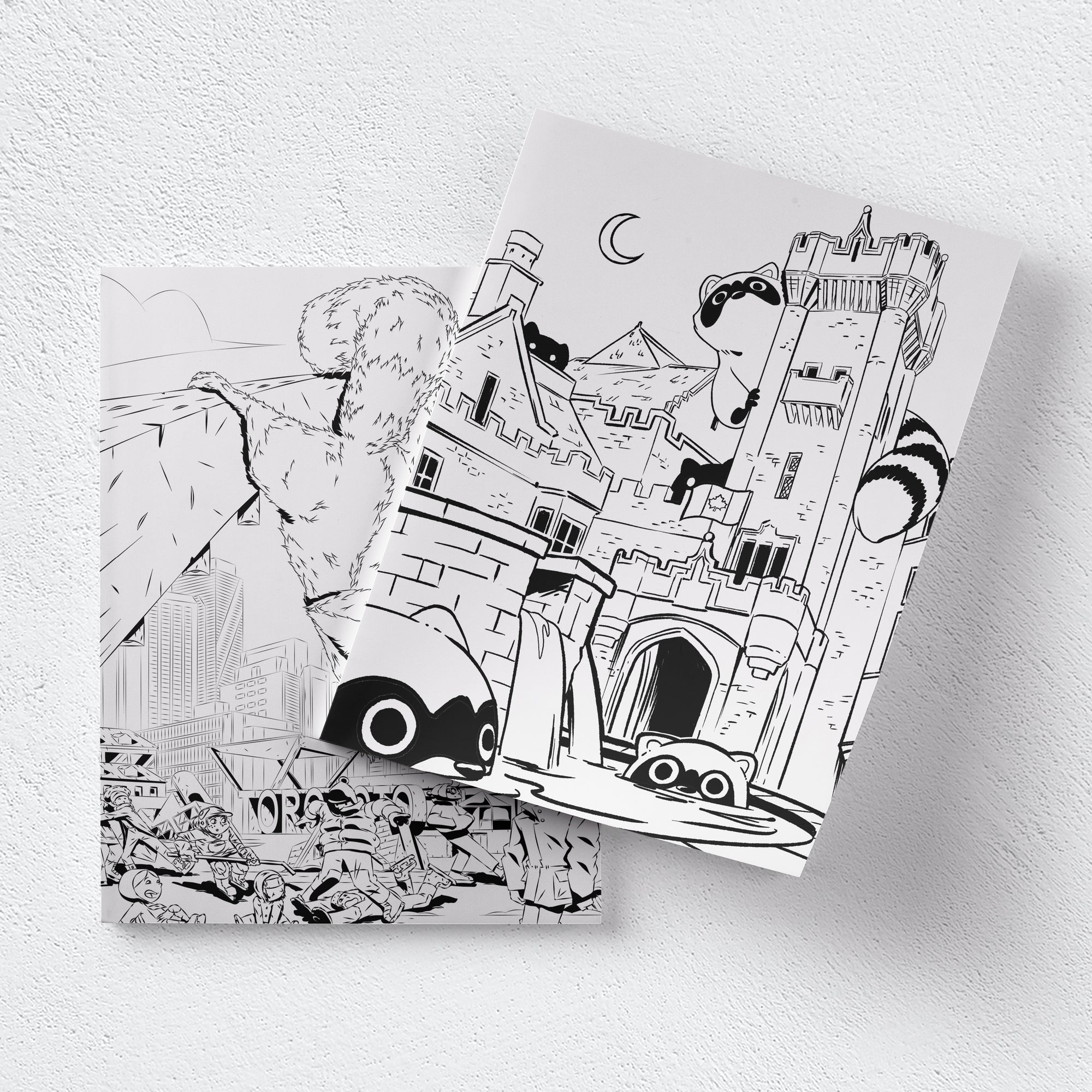 Giant Raccoons Take Over Toronto Colouring Book