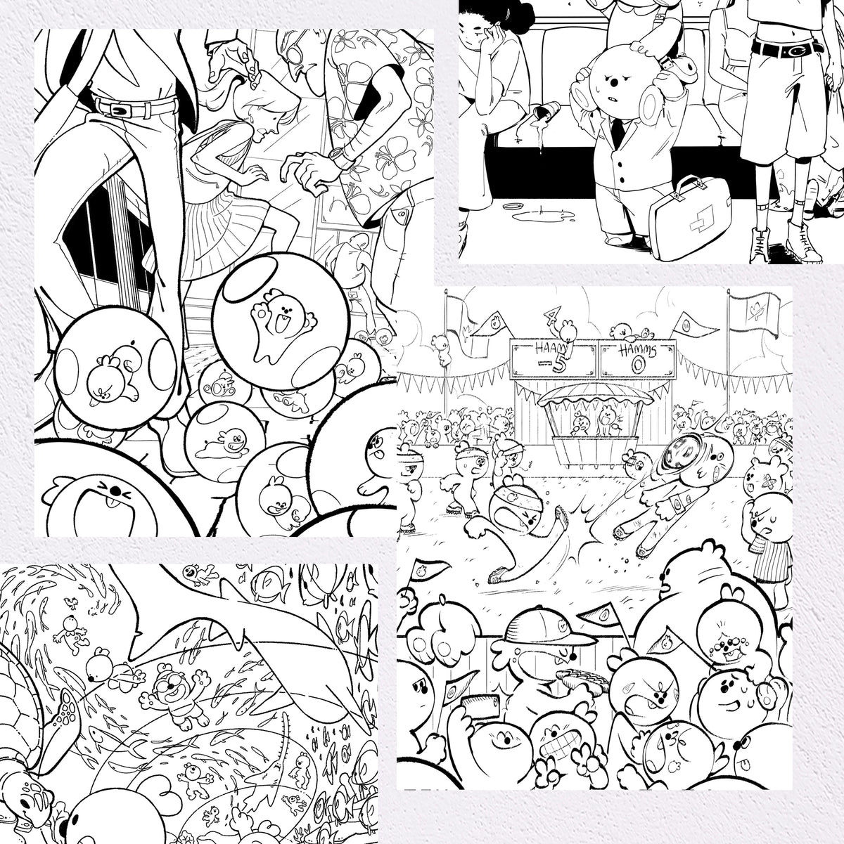 Giant Hamsters Take Over Toronto Colouring Book