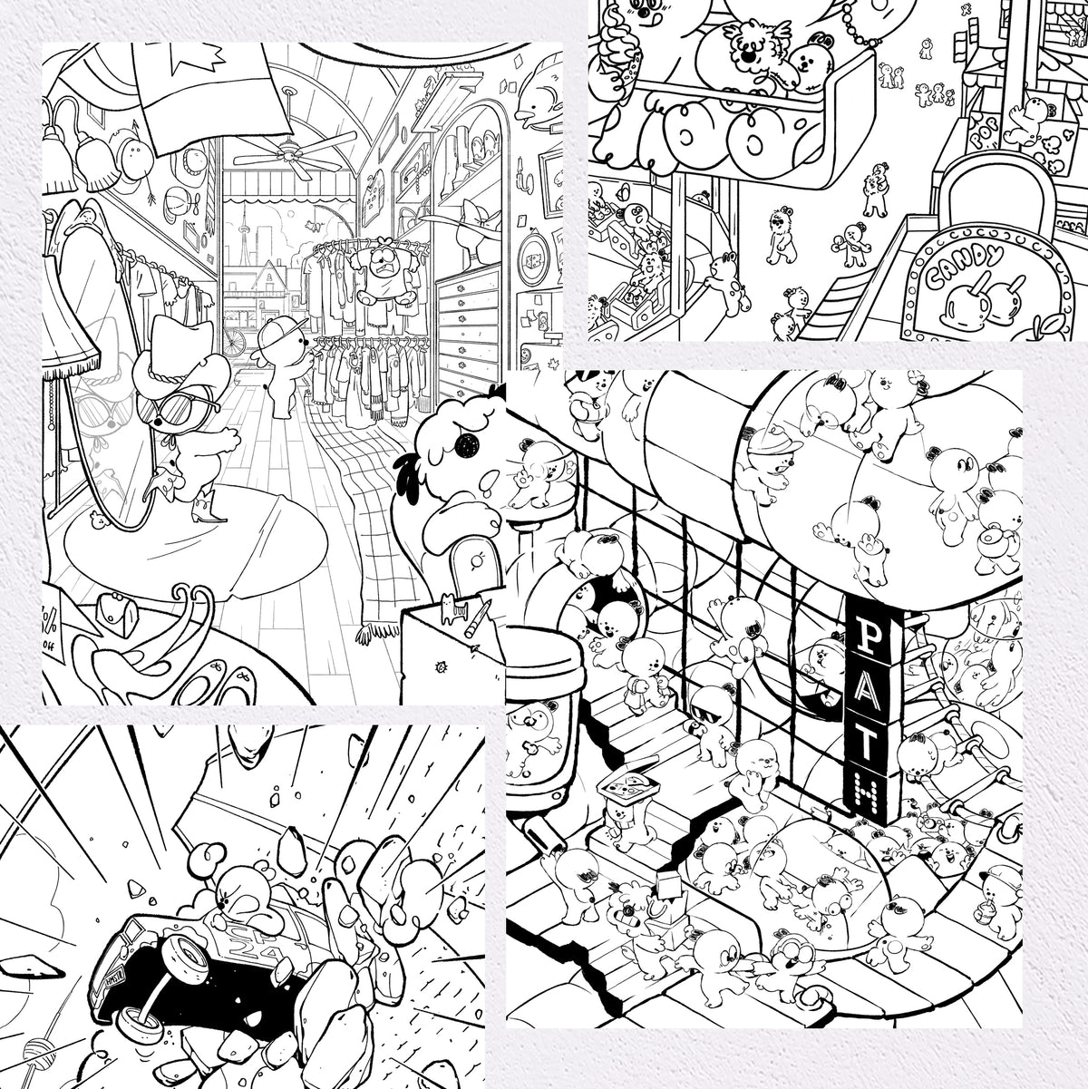 Giant Hamsters Take Over Toronto Colouring Book