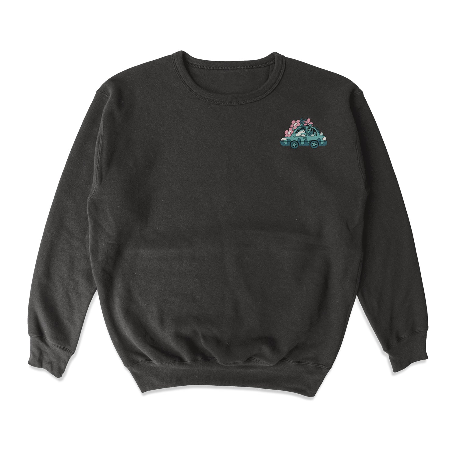 Garden Car patch crewneck fleece sweater