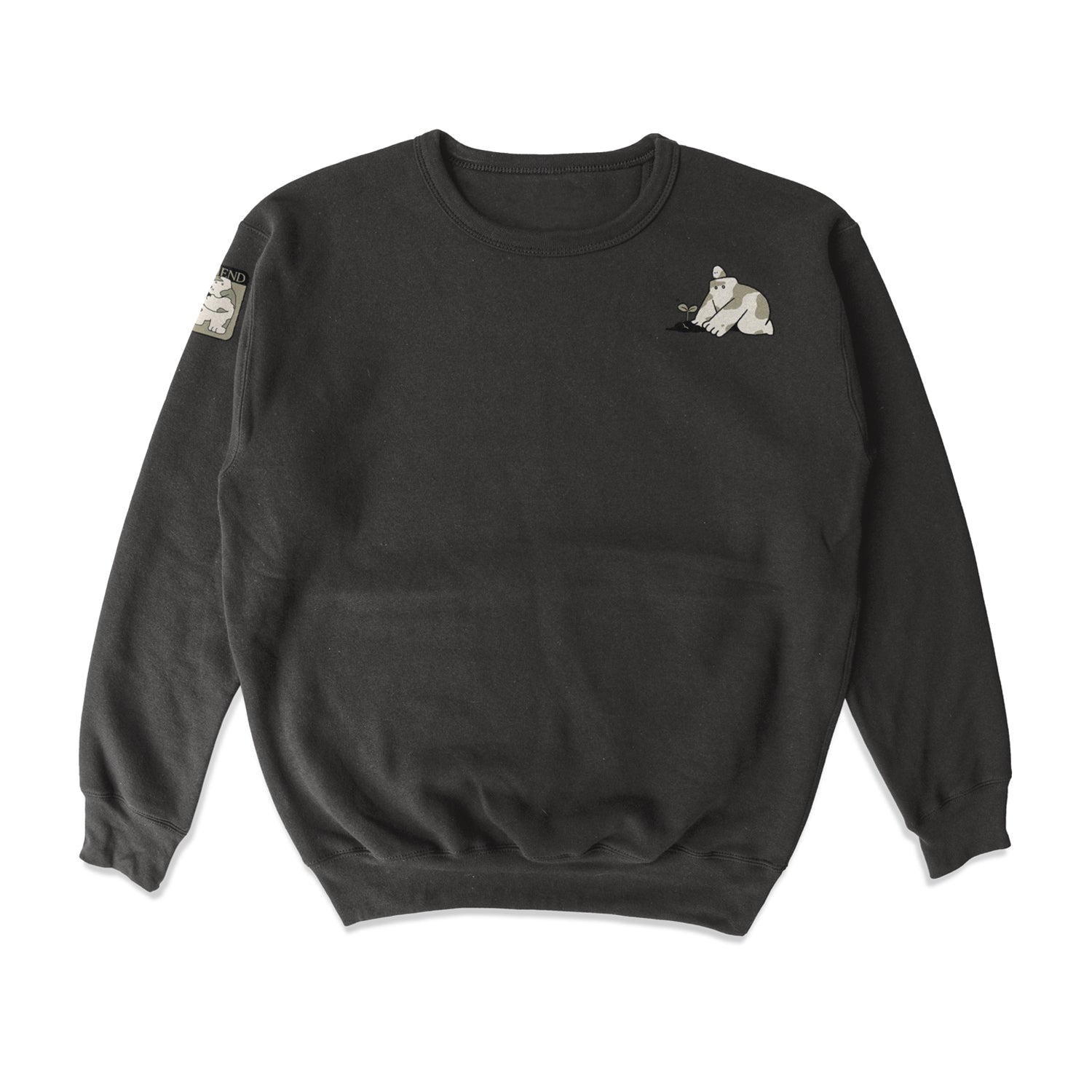 Friend patch crewneck fleece sweater