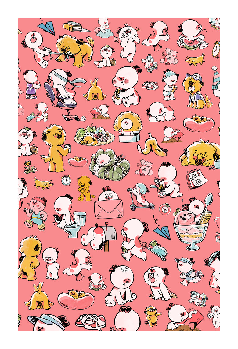 Weekend Characters mini print set