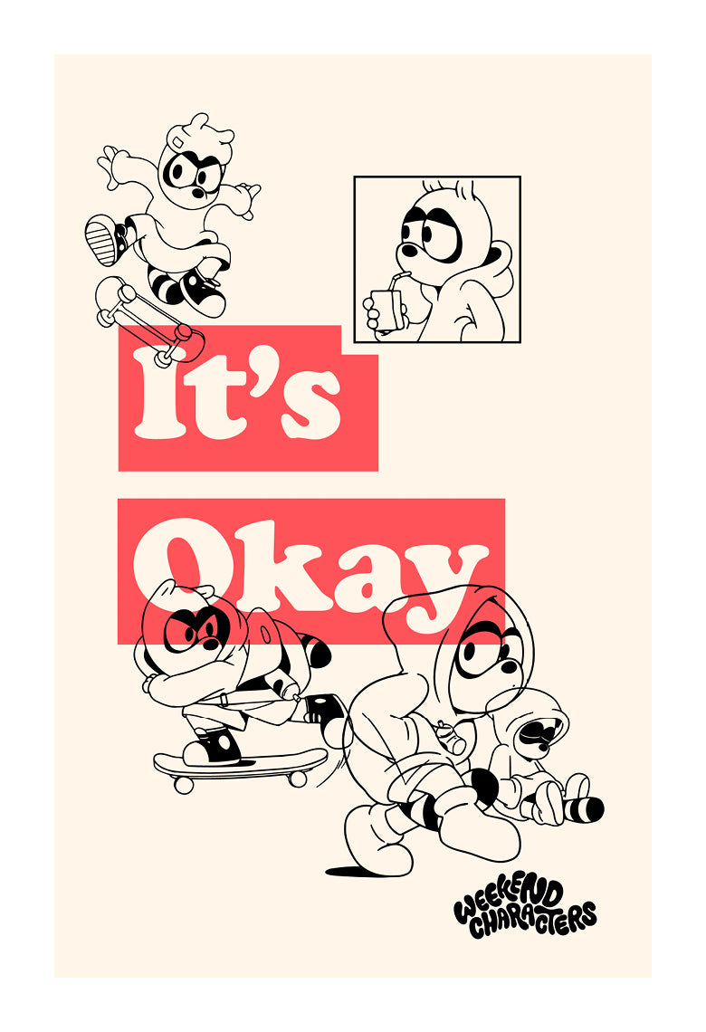 Weekend Characters mini print set