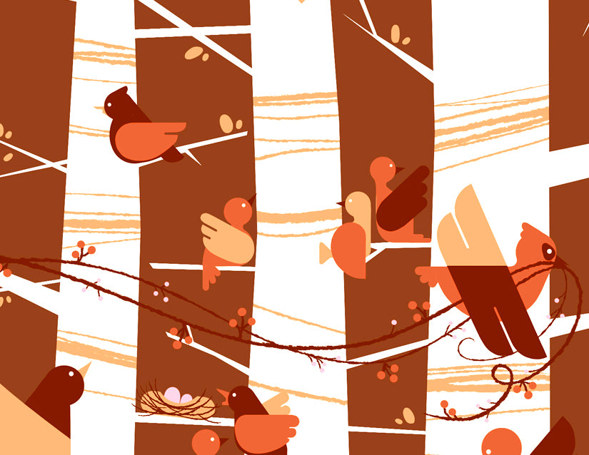 Forest Birds Greeting Card