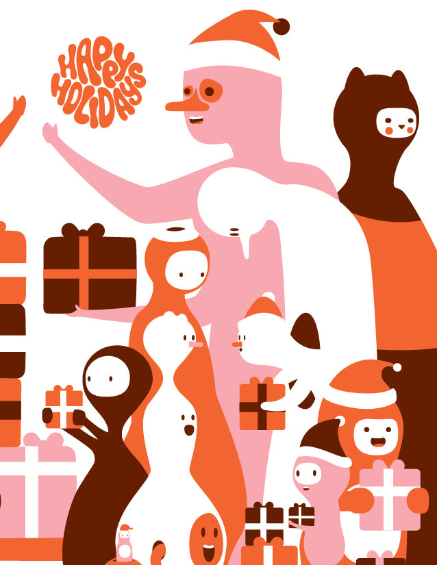 Quirky Characters Holiday Greeting Card