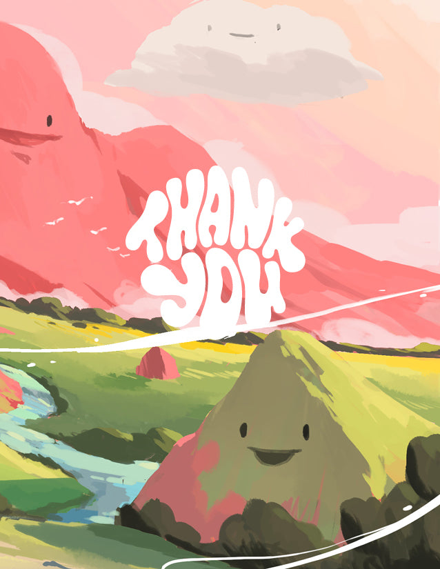 Thank you Happy Landscape Greeting Card