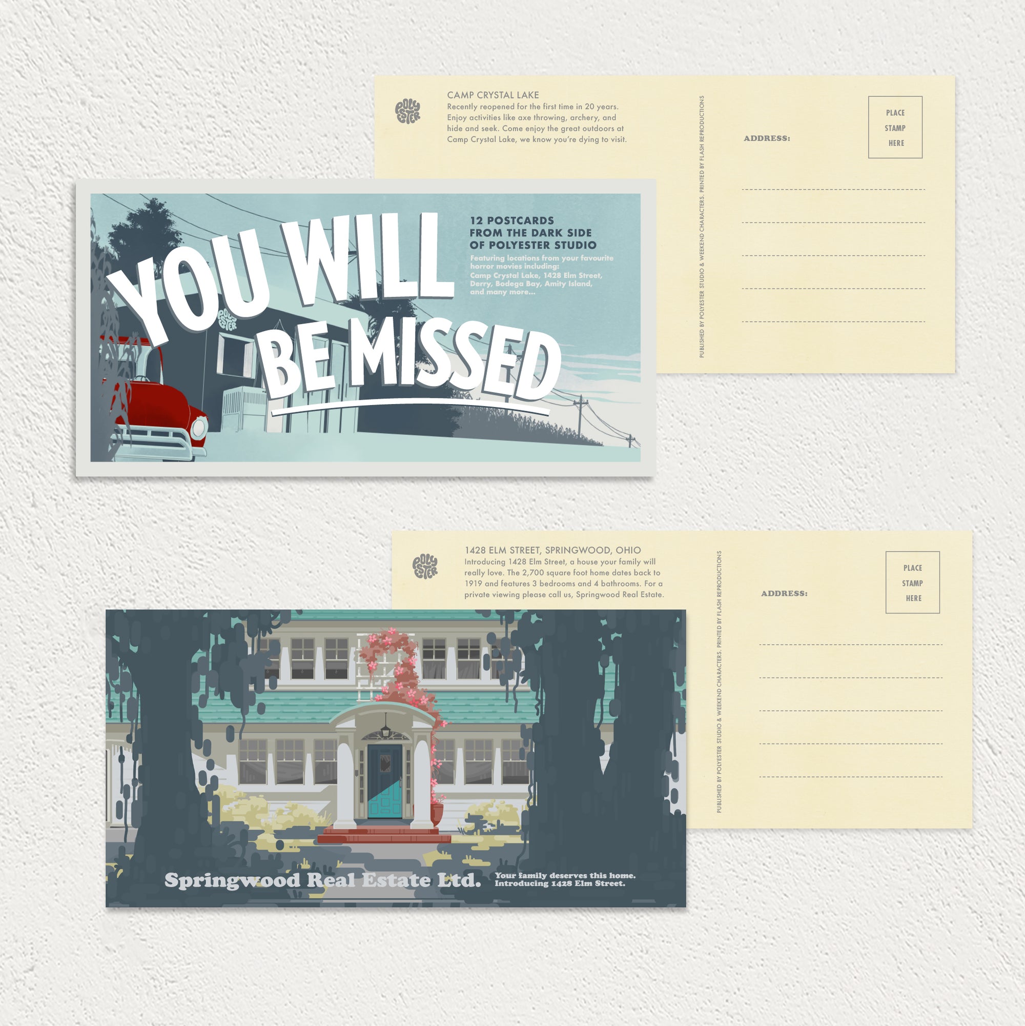You Will Be Missed: Horror movie postcard set