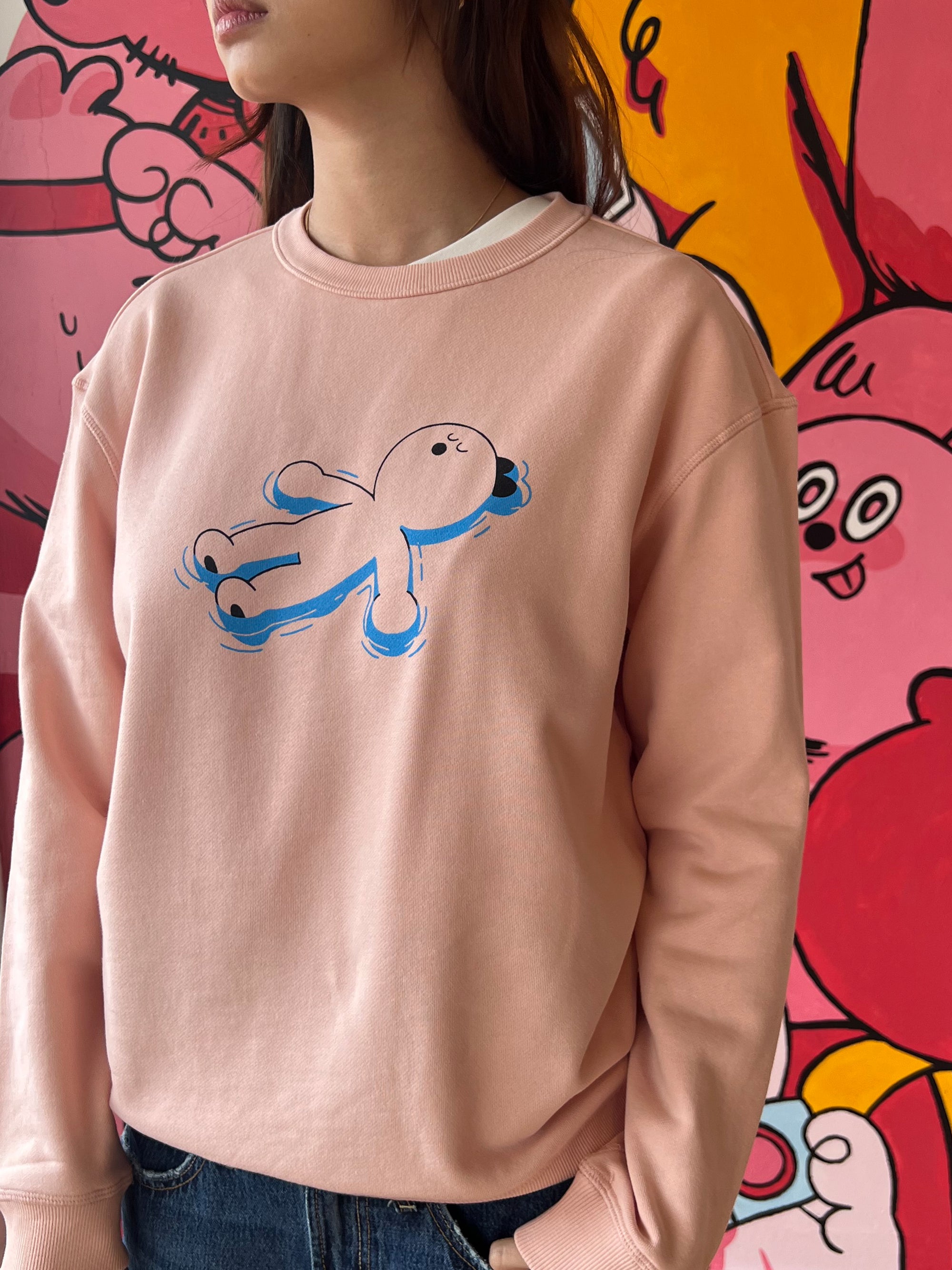 Hamster Floating  crewneck women's sweater