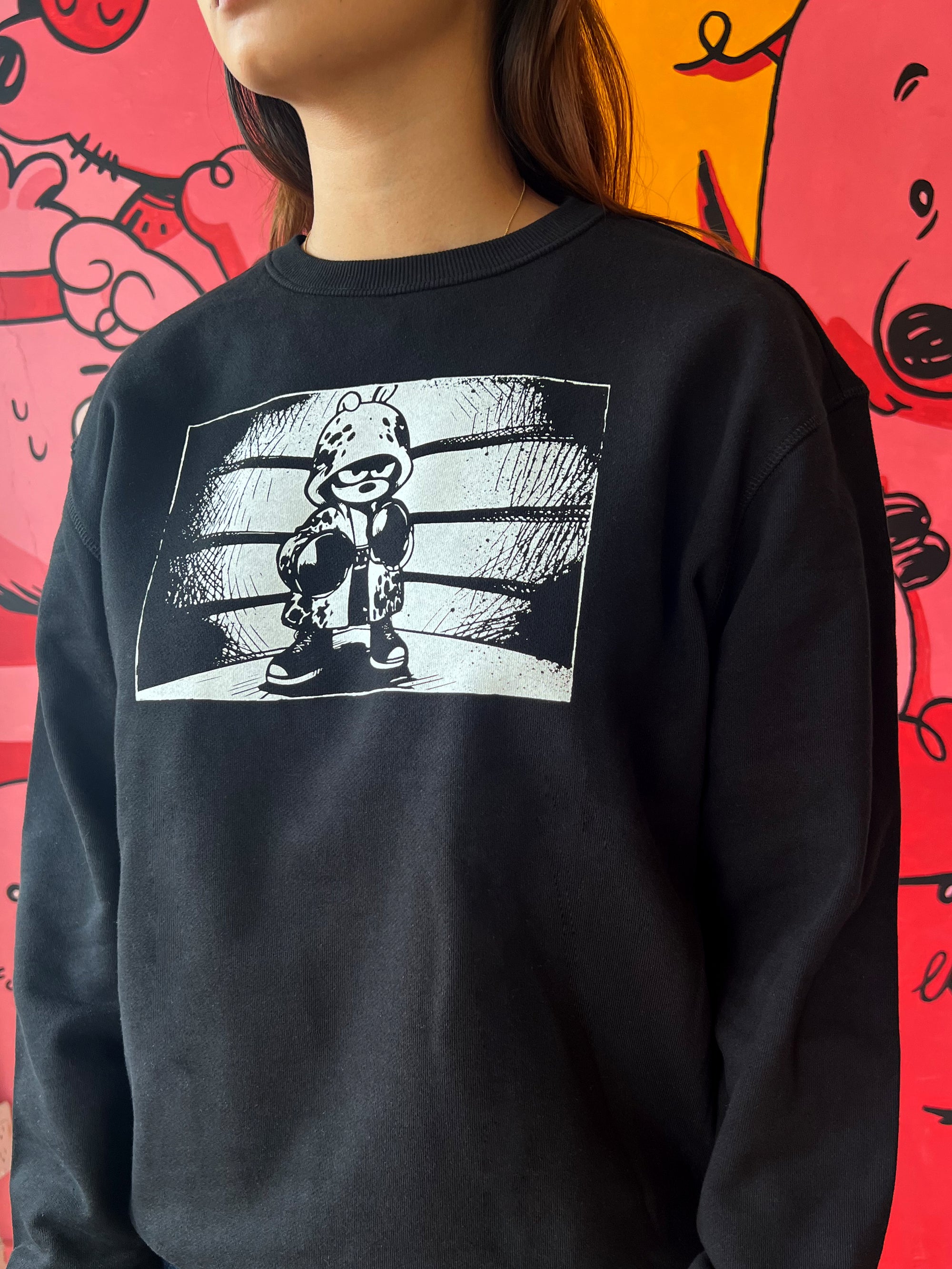 Raccoon Boxer crewneck sweater