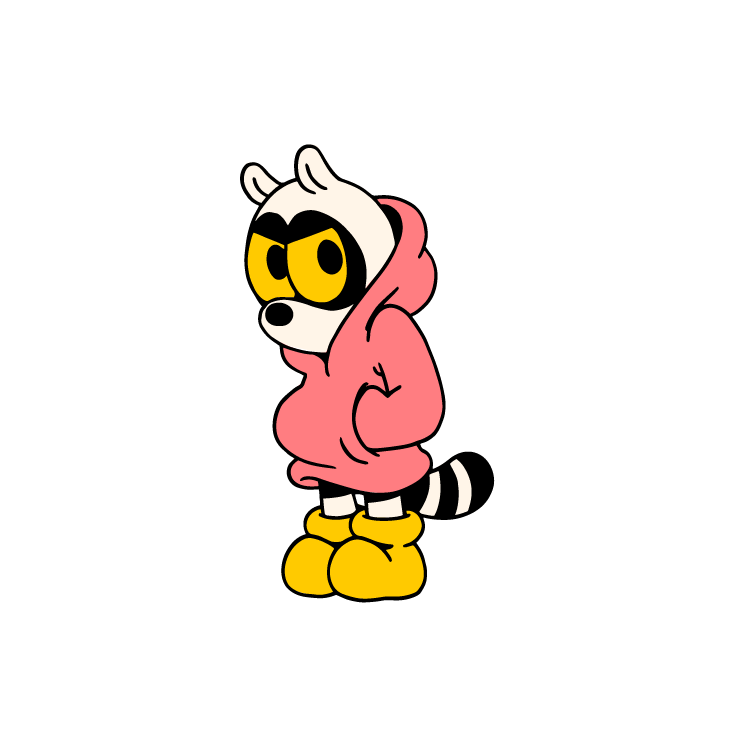 Sticker pack: Raccoon characters set