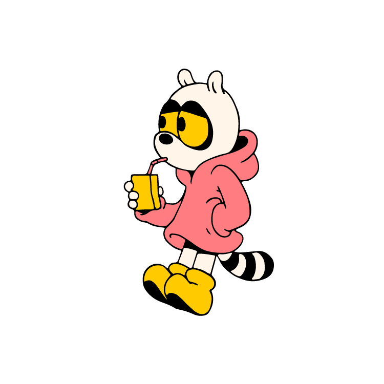 Sticker pack: Raccoon characters set