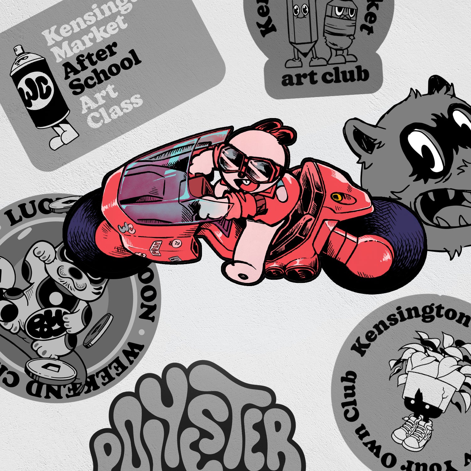 Large Stickers: Akira Hamster