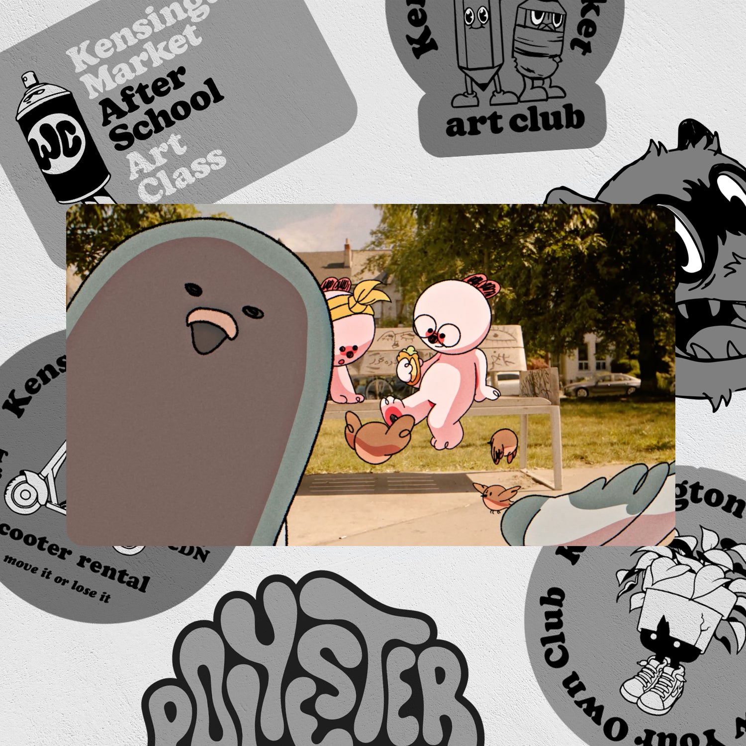 Stickers: Pigeon feeding