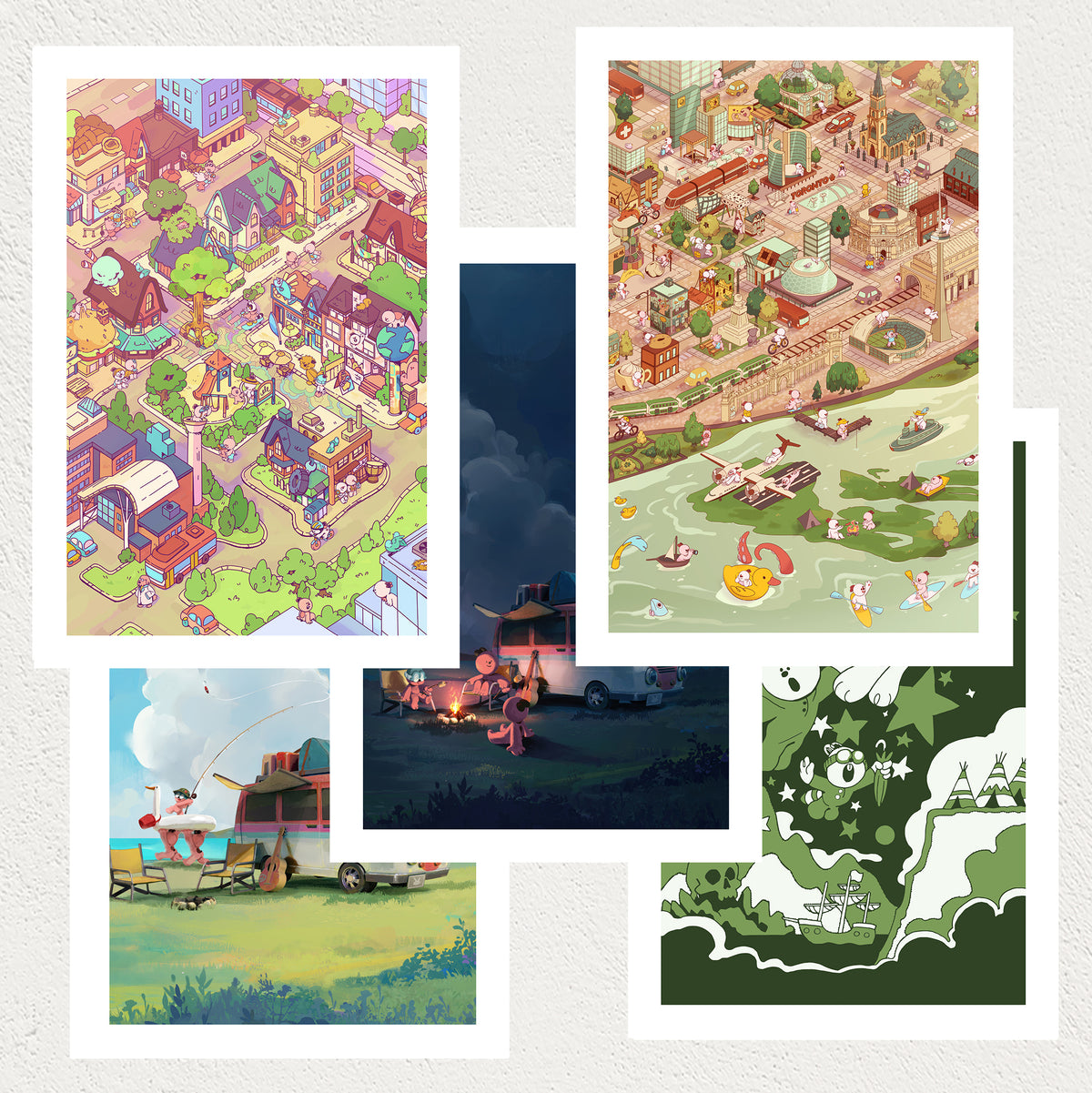 Set 5: Born to Wander mini print set