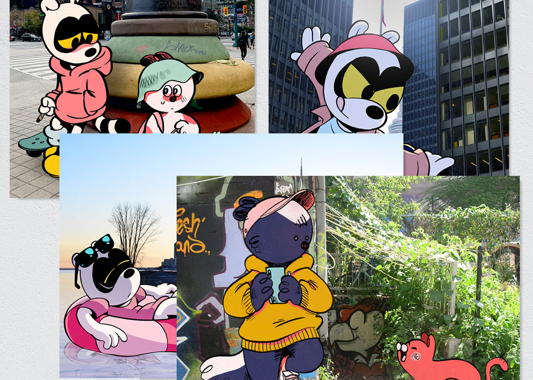 Toronto Postcard set: Raccoons and friends – Set of 13