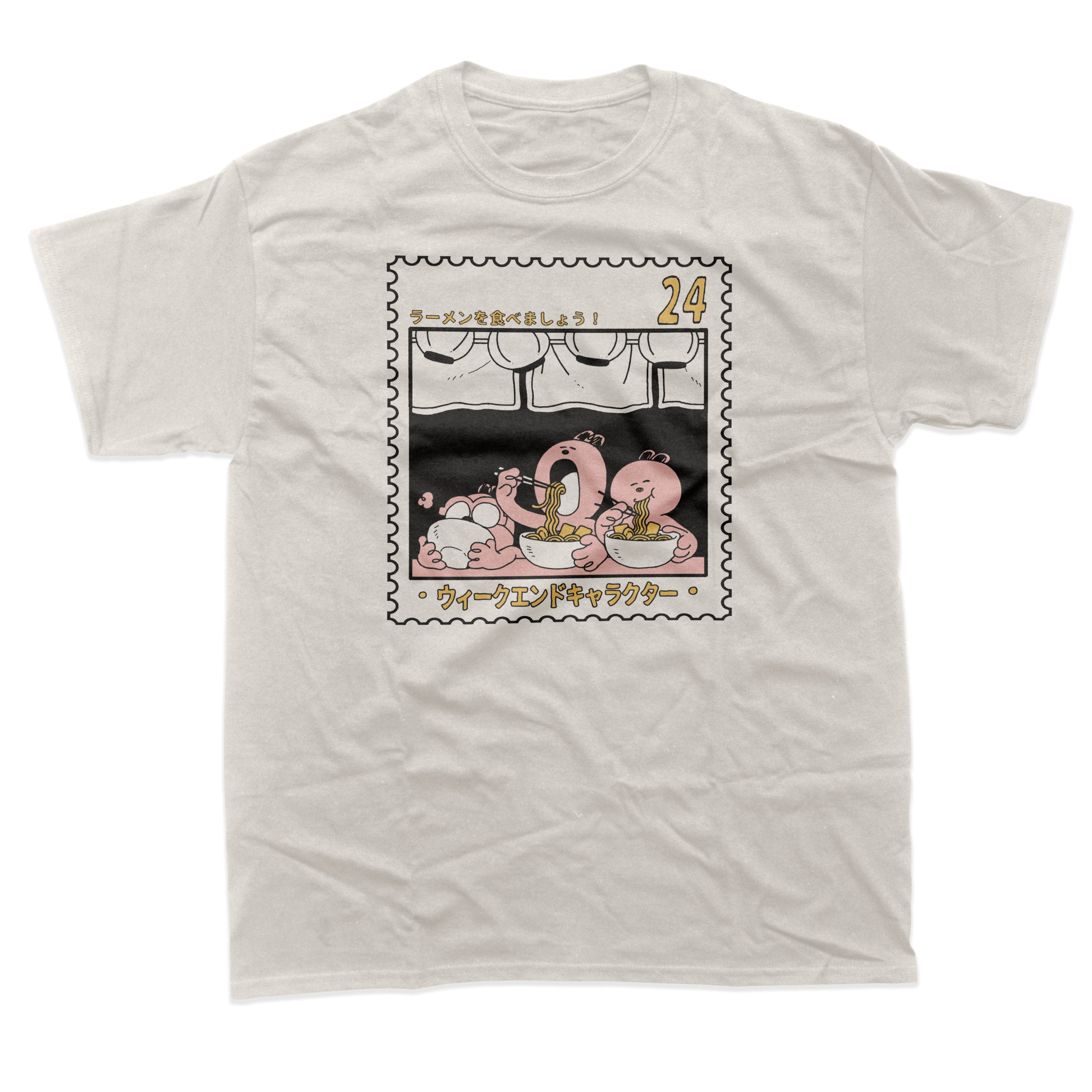 Ramen postage stamp T-Shirt – Weekend Characters